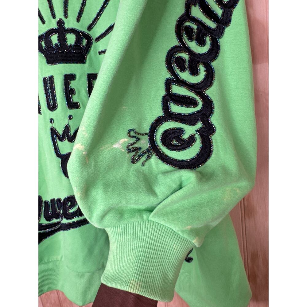 QUEEN OF SPARKLES Green and Black sweater dress size Small - Picture 4 of 10